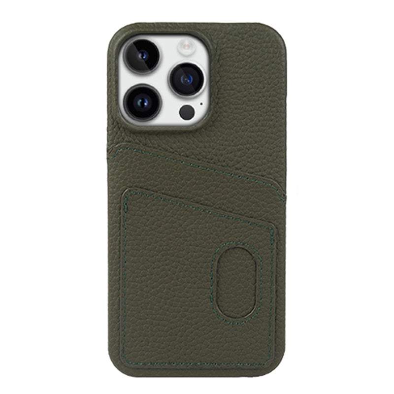 For iPhone 13 Pro Max Litchi Texture Phone Case Dual Card Slots Genuine Cowhide Leather PC Cover For iPhone 13 Pro Max Litchi Texture Phone Case Dual Card Slots Genuine Cowhide Leather PC Cover